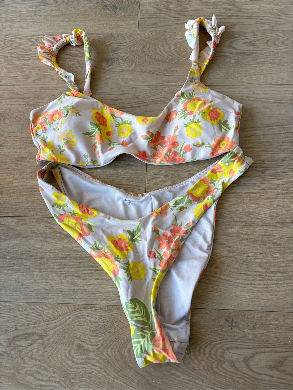 aerie Floral Bikini Set in Yellow & Orange